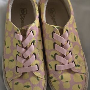 Spenco Womans Pink and Yellow Sneakers